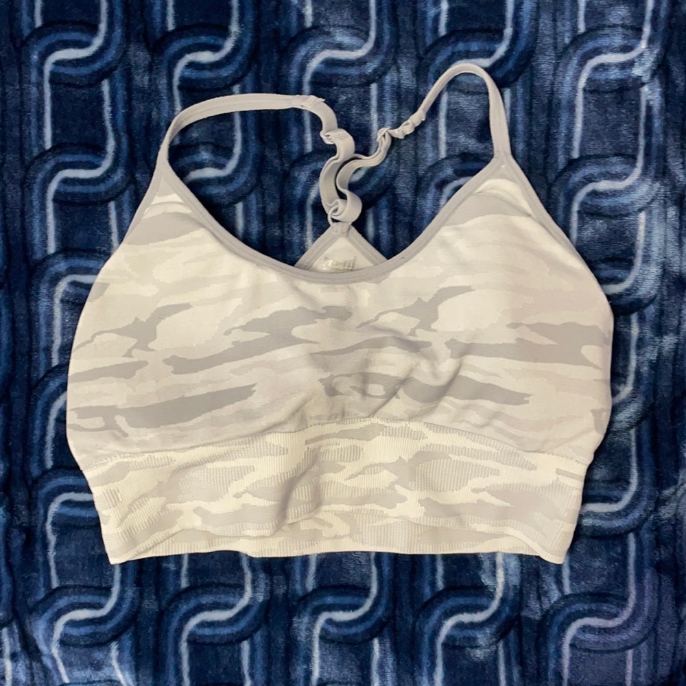 Gray Camo sports bra